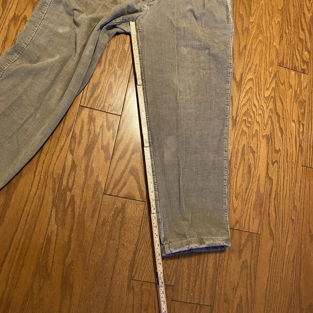 Men's Geoffrey Beene Corduroy Pants, Grey, 38 x 32 Pleated Cuffed VTG Grandpa D3